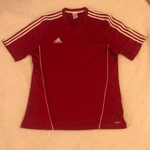 Men’s Adidas three stripe Climalite shirt